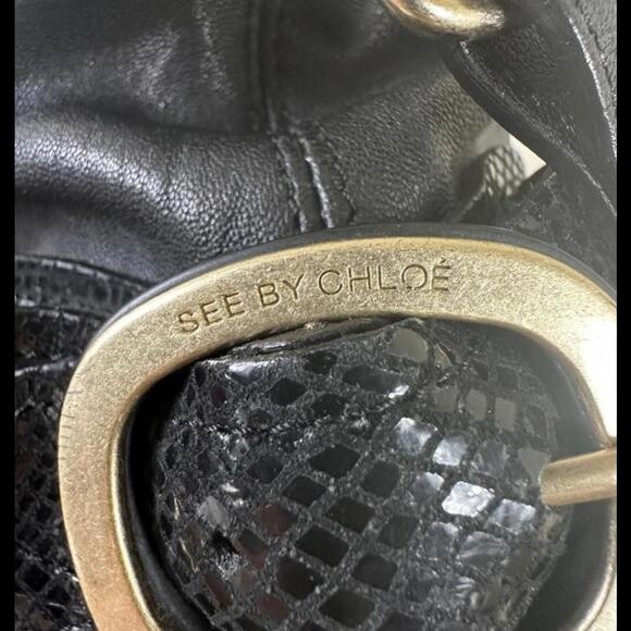 See by Chloe Two Way Shoulder Crossbody Bag in Black Leather (CHXX050) - Picture 8 of 16